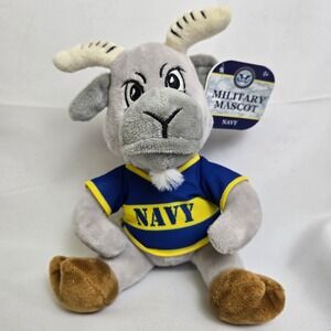 Goffa Military Mascot Bill The Goat Navy Collectible Plush, 4036L, 7", New